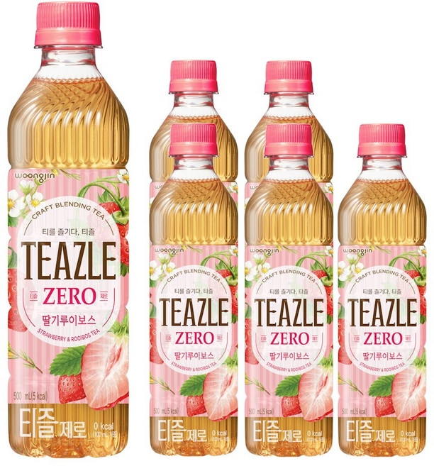웅진 티즐 제로 딸기 루이보스, 500ml, 6개
