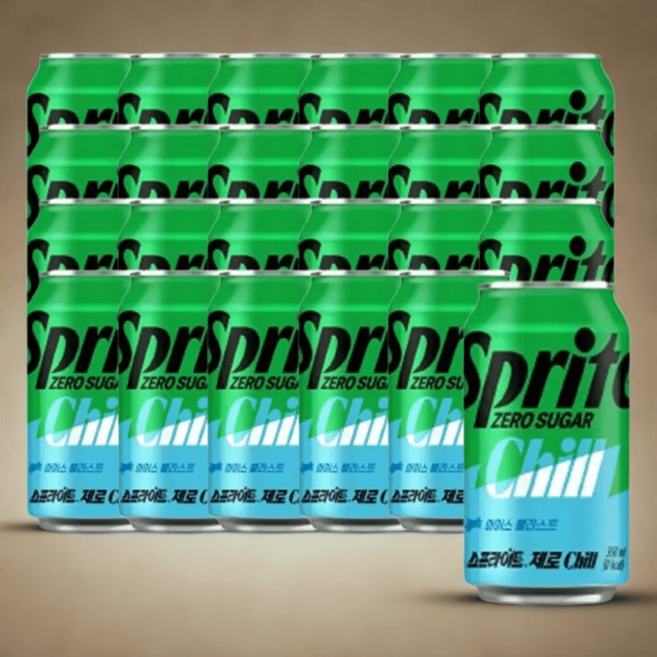 스프라이트 제로 Chill 350ml 24캔 사무실음료, 24개