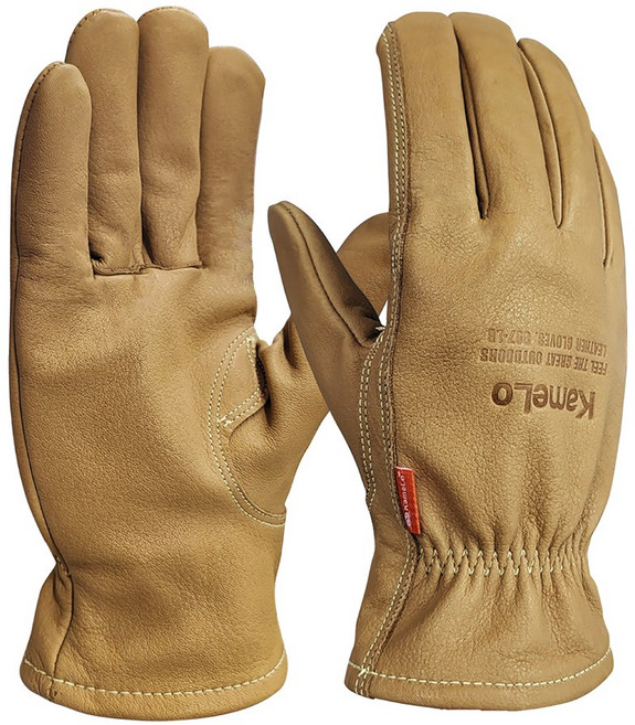 카멜로 807-LB 캠핑장갑 불멍 화로대장갑 바베큐장갑 아웃도어장갑 바이크 오토바이 가죽 장갑, 브라운, 1세트