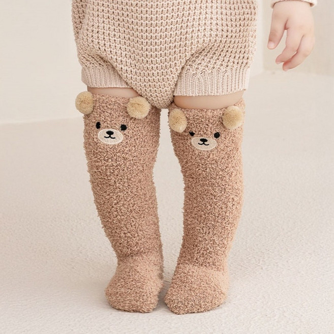 아기 수면양말 겨울 키즈 장목 기모양말 유아 풋워머 아동 니삭스