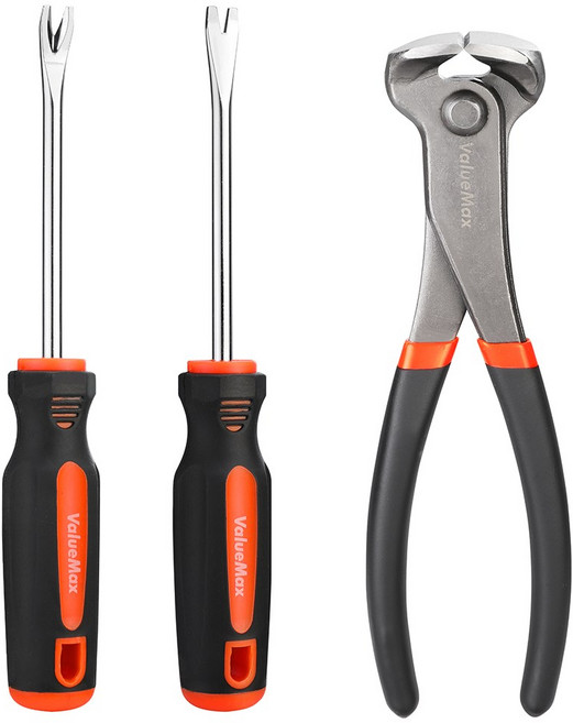 VALUEMAX 3pc 엔드커팅 플라이어&네일 풀러 세트 고강도 재료 와이어 절단 가정수리&DIY 등 다양한 작업 적용, 1세트
