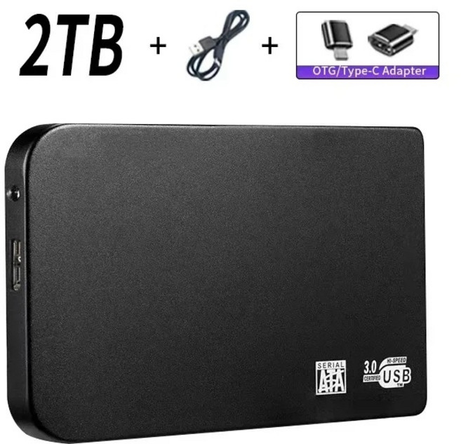 샤오미 외장 SSD 1TB USB3.1 휴대용, 블랙 2TB