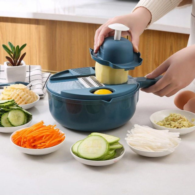 ADDNY 만능채칼 다용도 야채슬라이스 채썰기 10종 세트 가정용 주방 당근채칼 양배추채칼 채칼, 혼합색상, 1개