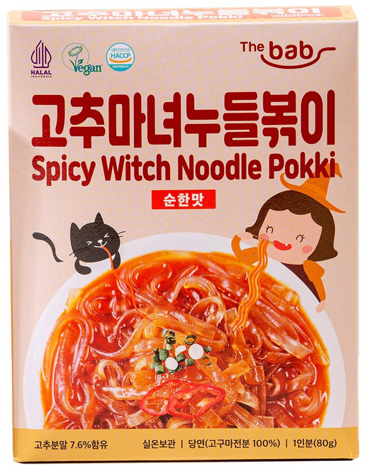 더밥 고추마녀 누들볶이 캠핑용 3분간편조리 당면볶이 기본맛, 160g, 1개