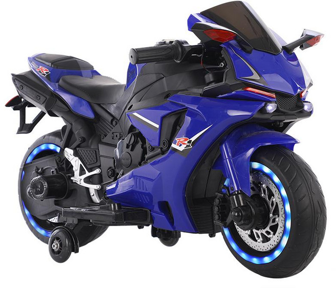 하우바이몰 오토바이장난감 아동오토바이 남아선물 슈퍼바이크 아동 스쿠터 어린이 전동바이크, 전기 구동, 1개, 스탠다드 블루+풋 페달 보증+음악 조명