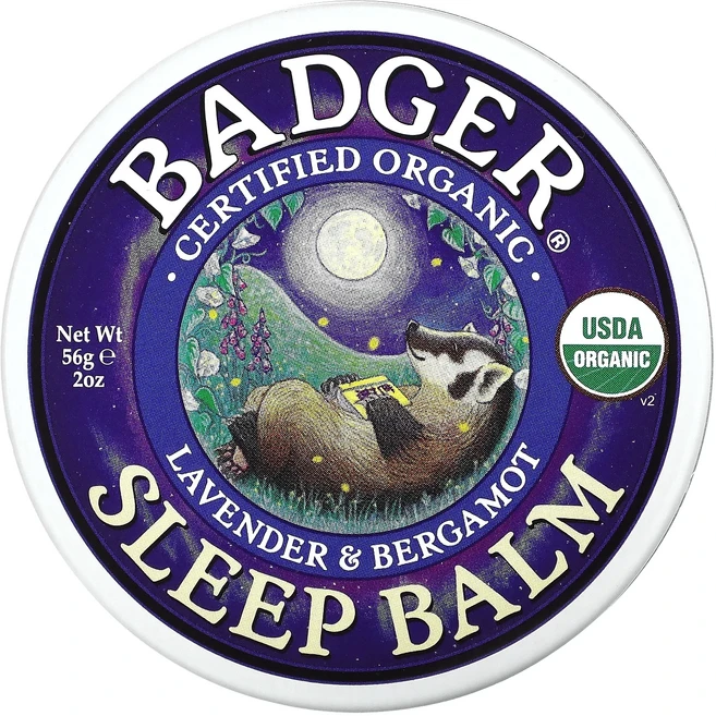 Badger 유기농 슬립 밤 라벤더 & 베르가못 56g(2oz), Badger유기농슬립밤라벤더베르가못56g2oz, 56g, 1개 - 쿠팡