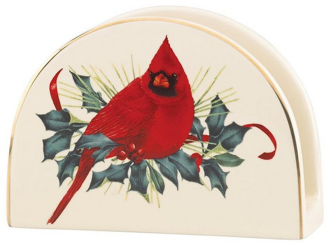 레녹스 185518022 겨울 인사 빵 접시 크리스마스 디너웨어, 17 Napkin Holder, 1개