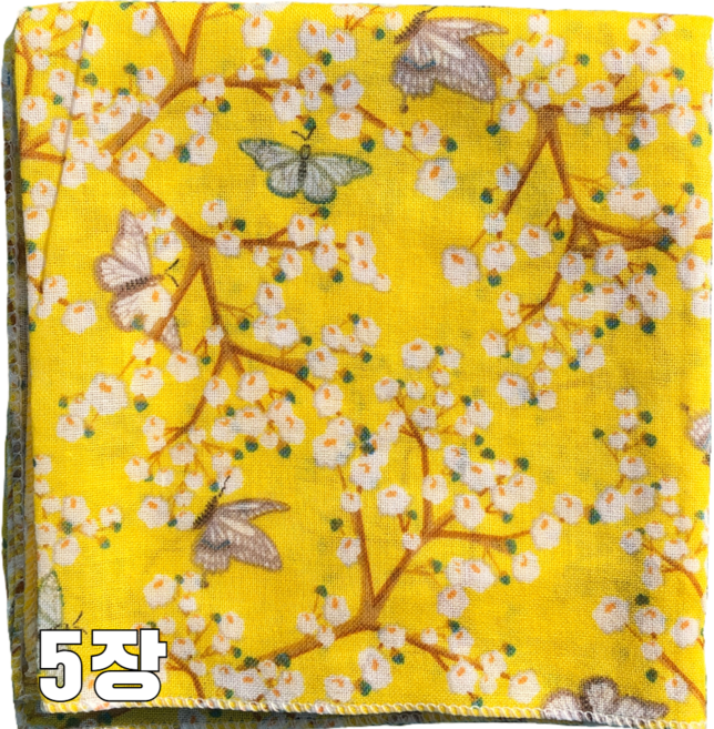 톡이네 손수건 여성 꽃무늬손수건 예쁜 꽃 나비 여름 거즈면 단체 여행 등산 손수건스카프