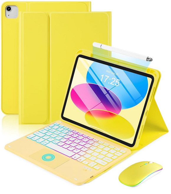 MePadKey Touchpad Keyboard Case for iPad A16 11th/10th Generation/Air 11 inch M4 M3 M2/Air 5th 4th, Yellow