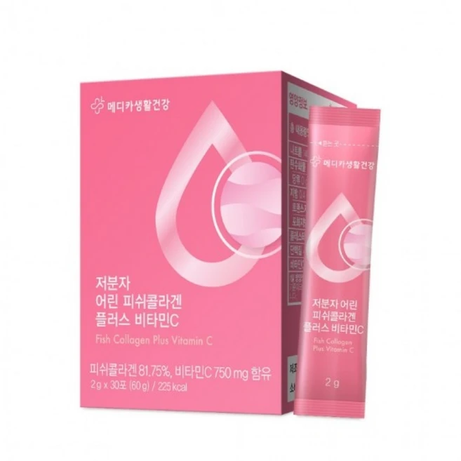 저분자 어린 피쉬 콜라겐 펩타이드 플러스 비타민C 2g x 30포, 30개, 1회분 - 쿠팡