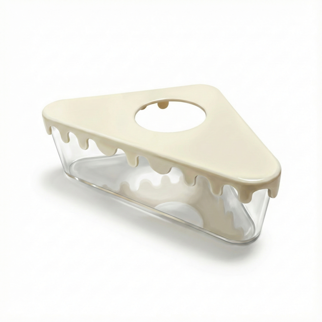 NRC 케이크 습식은신처 삼각형 NR-B1, 1개, 크림 파스텔 화이트