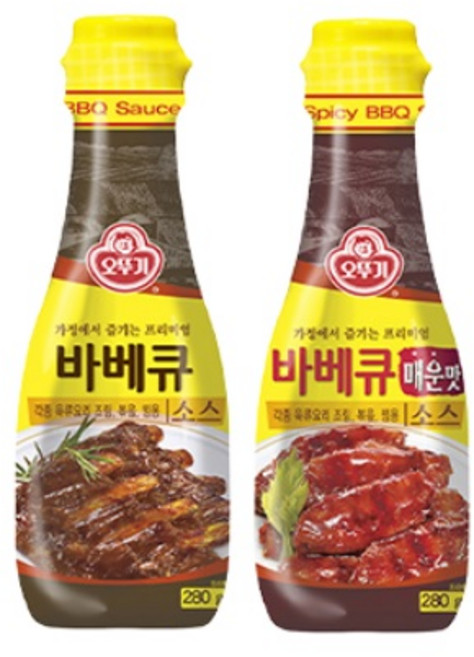 1+1 숯불요리의 완성 오뚜기 바베큐소스280g 갈비소스, 280g, 바베큐1+매운맛1