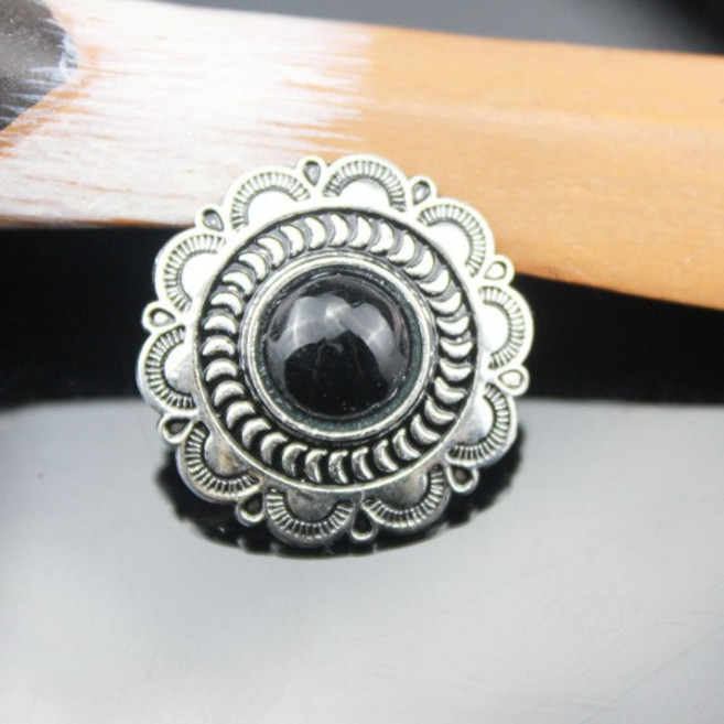 DIY 가죽 공예 터키석 스톤 빈티지 실버 꽃 가장자리 지갑 장식 리벳 나사 25mm 로트당 5 개, 01 mixed