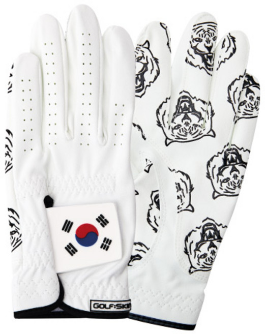 국가대표 태극기 골프장갑 논슬립 부드러운 스웨이드 세탁 터치가능 왼손용 골프스킨, 1개