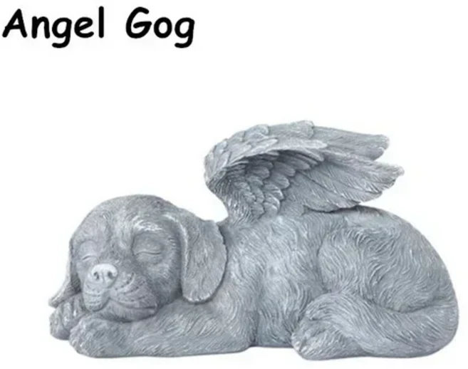 송진 천사 개 고양이 조각상 정원 장식 강아지 묘비 조각 장식 정원 홈 장식 선물, [02] Dog, 02 Dog