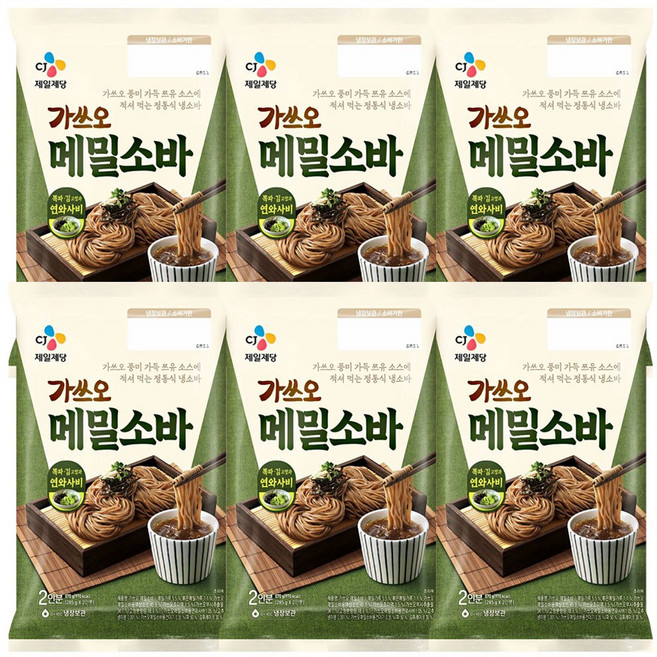 씨제이 가쓰오 메밀소바, 570g, 6개