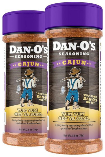 DanO's 시즈닝 가루 양념 단오스 케이준 2.8온스 병 2개 세트 매운 검보 잠발라야 새우 등용 무설탕 제로 칼로리 이 향신료 블렌드를 사용하여 마리네이드 드라이 러브 소스, 2.8 온스 (2개 묶음)