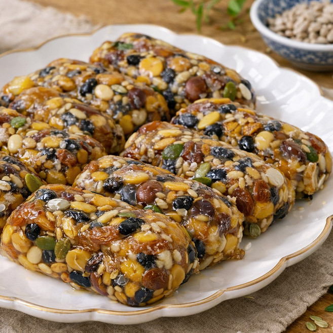 영양 콩찰떡 3개입 1팩 300g 아침식사대용 약밥 영양떡 호박 흑임자 개별포장, 3개입 1팩 (300g), 110g, 1