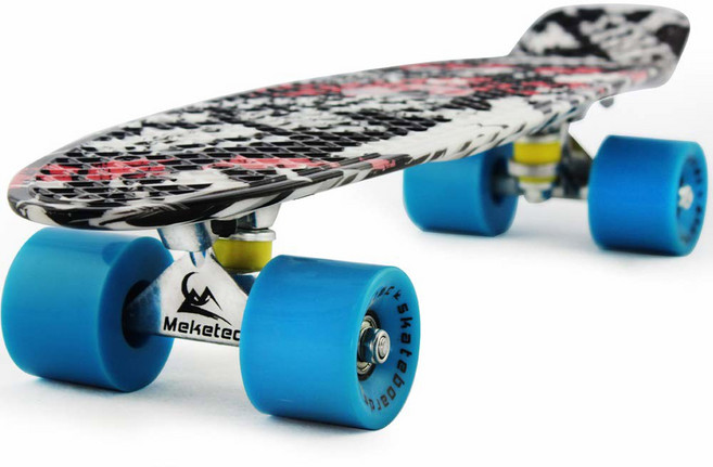 소년 청소년을 위한 스케이트보드 스케이트보드 레트로 미니 크루저 22인치 완성, Graffiti, 1개