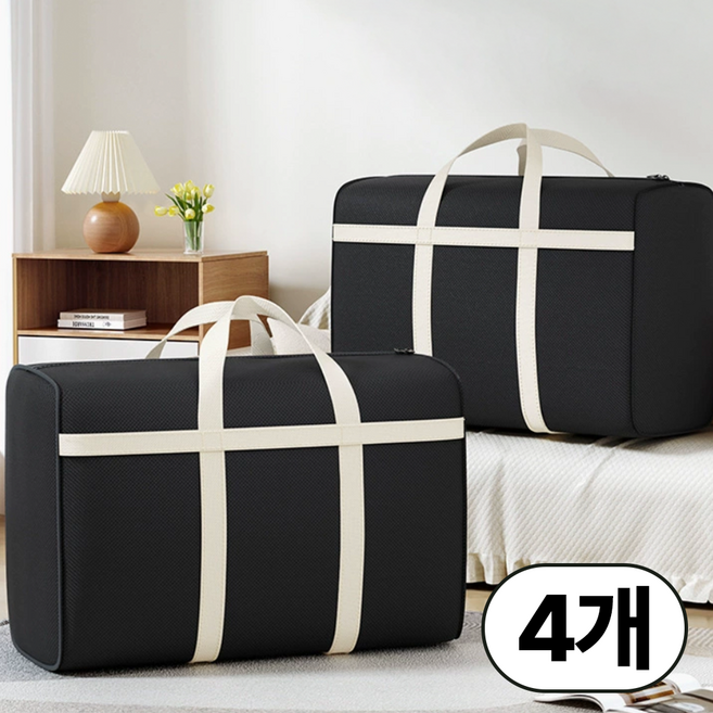 보보니 튼튼한 특대형 이사 이불 가방 박스 150L 4p, 4개, 블랙