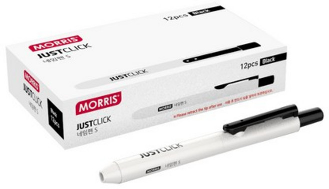 저스트클릭 네임펜 S, 흑색, 12개