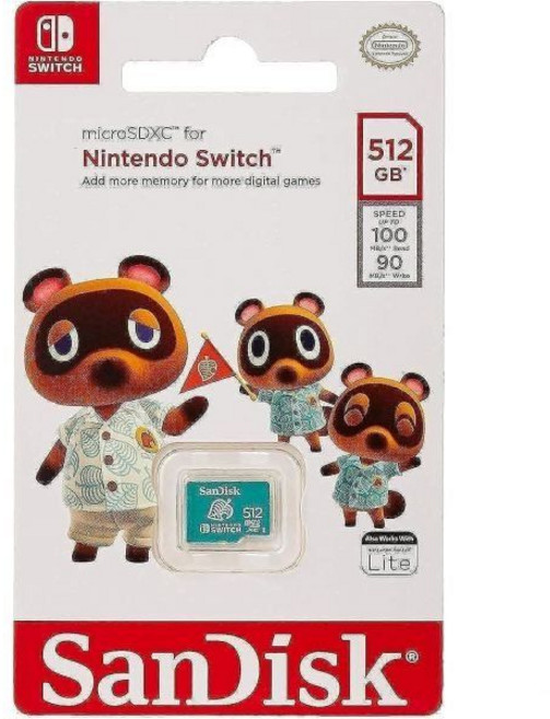 SanDisk 샌디스크 카르테메모아이어 microSDXCUHSI 512 고에디션 동물의 숲 나뭇잎푸어 닌텐도 스위치 라이트, 512GB_Standard Version