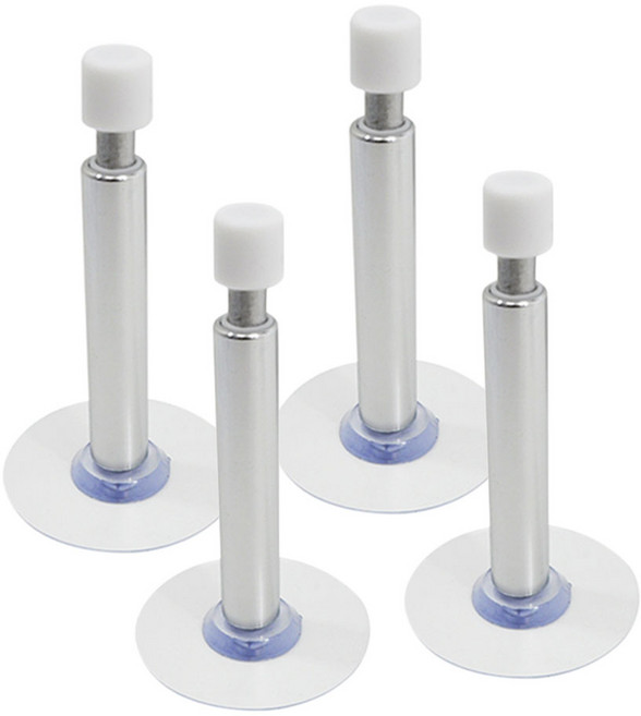 리폼플러스 무타공 완충식 도어스토퍼 4P 접착식, 실버, 4개