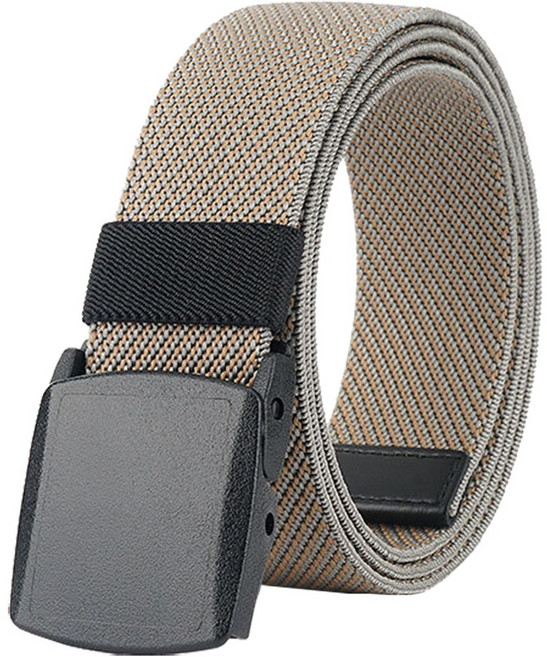 LionVII 남성용 신축성 벨트 - 무금속 플라스틱 버클 업무여행용 웨빙 벨트 75~115cm(28~46인치) 허리 사이즈 조절 가능