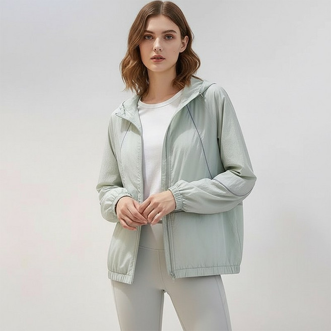 UPPERCUT 여성 바스락 바람막이 아웃도어 등산복 자켓 라이트웨이트 경량 후드집업 윈드브레이커 자외선 차단 빅사이즈