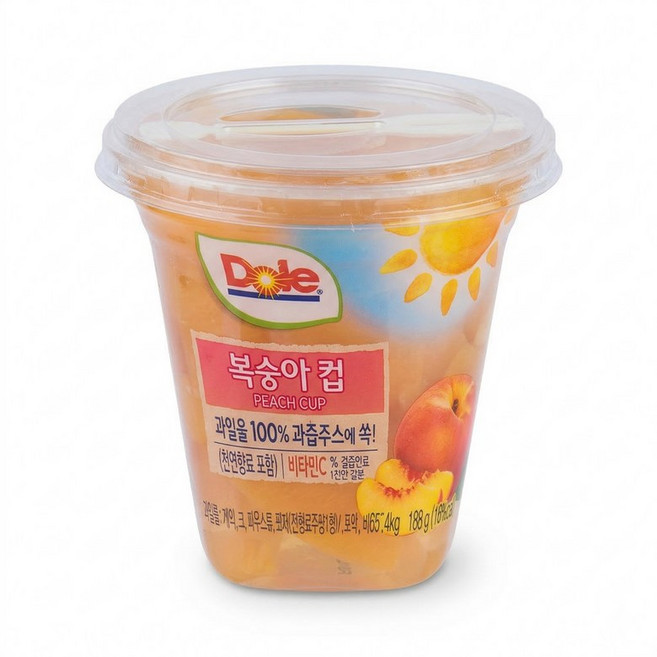 Dole 후룻컵 복숭아 198g 6개입 1개, 6개