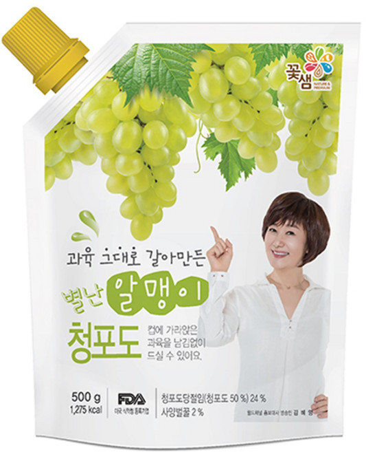 꽃샘 별난알맹이 청포도 음료베이스, 500g, 1개