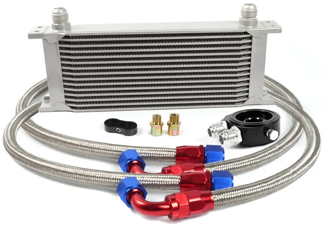 영국식 10열 및 15열 오일 라디에이터 AN10 엔진 오일 쿨러 오일 쿨러 설치 키트 오일 쿨러 키트