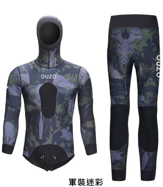 OUZO 3mm布面防寒衣, 軍裝迷彩,XXXL