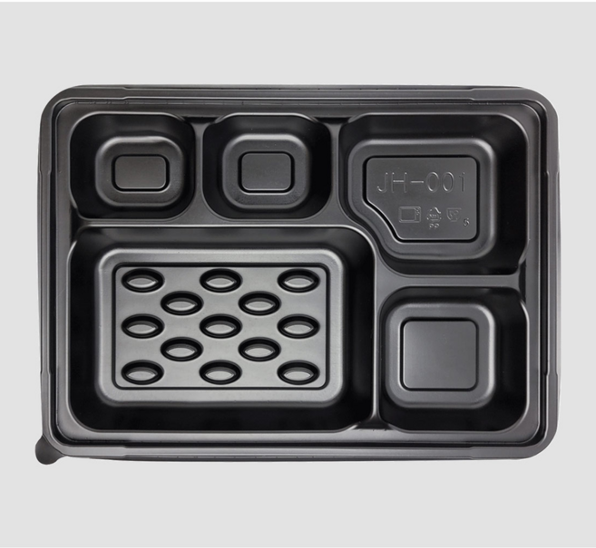 돈까스 도시락 용기 일회용 5칸 JY-001, 100개 (본체100개+뚜껑100개), 1개