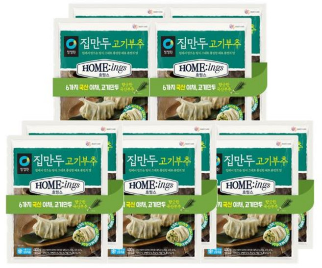 청정원 호밍스 집만두 고기부추 400g 6개