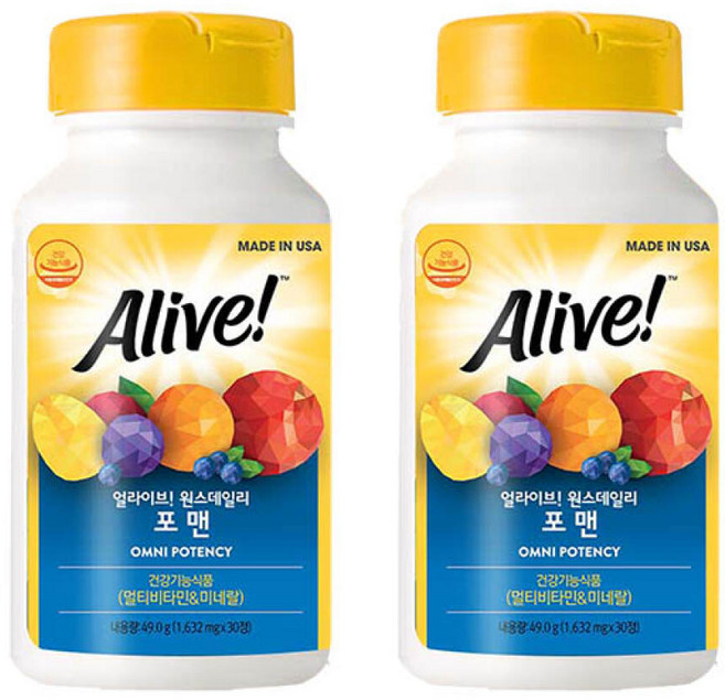 네츄럴라이프 얼라이브 포맨 30정(1개월분) 2개, 30정