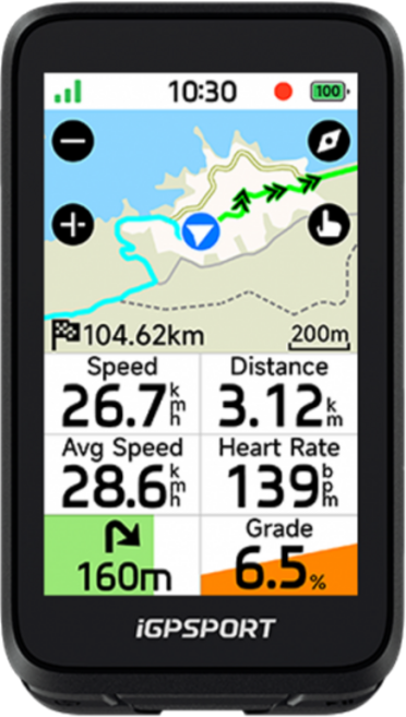 iGPSPORT 바이내비 에어 GPS 자전거 내비게이션, 블랙, 1개