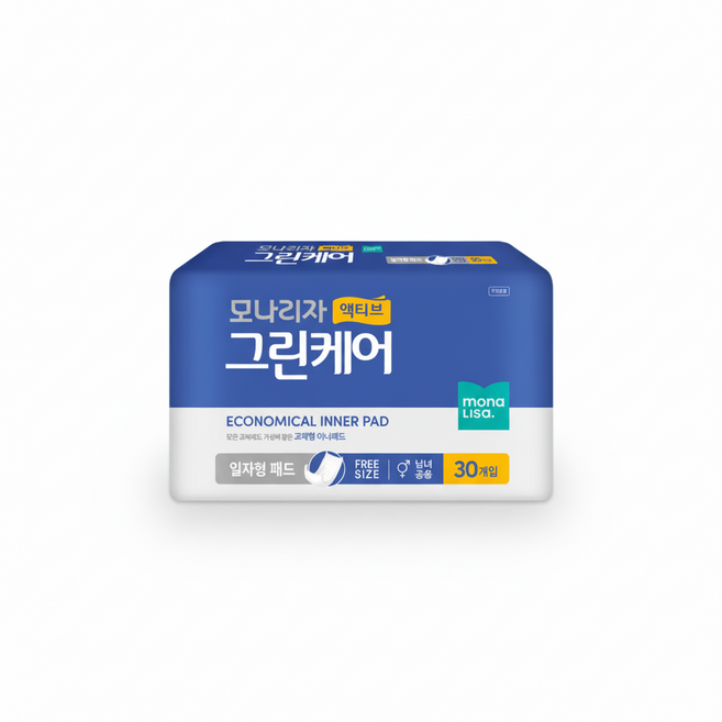 모나리자 액티브 그린케어 성인기저귀 일자형패드, 30개입, 8개