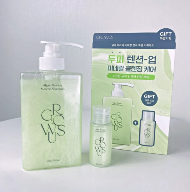 그로우어스 알게 테라피 미네랄 샴푸 (+샴푸 증정) 탈모 증상 완화, 1개, 500g - 쿠팡
