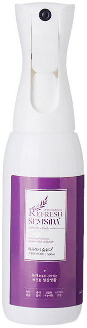 리프레시 숨쉬다 아기옷 섬유 실내 범용 탈취제, 스윗화이트피치(보라), 1개, 500ml