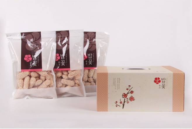 (밥꽃한과) 밥꽃둘 540g / 맛있는 유과 장인한과 부모님 상견례 추석 설 선물 다과, 1개