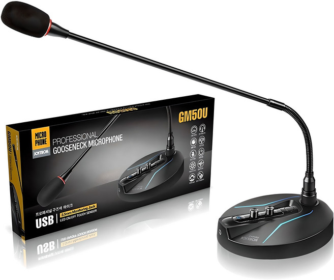 조이트론 유선 프로페셔널 구즈넥 마이크, GM50U, 블랙