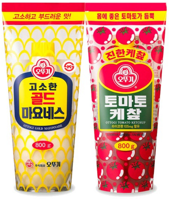오뚜기 토마토 케찹 800g + 고소한 골드 마요네스 800g, 1세트