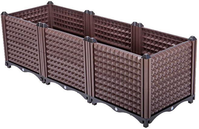 마드레하우스 플랜트박스 상추키우기 대형화분 텃밭상자 저면관수, 브라운, 옵션8(깊은 3칸)