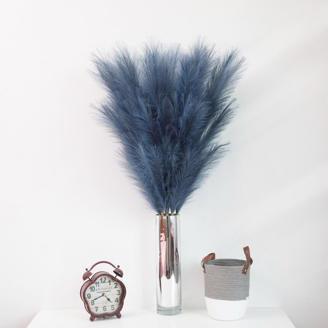 인조갈대 팜파스조화 핑크뮬리조화 110cm 대형 소품 인테리어 장식, 3개, 남색