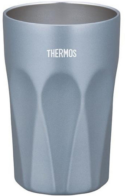 THERMOS 膳魔師 真空斷熱保溫保冷玻璃設計隨行杯, 1個, 400ml, 迷霧藍