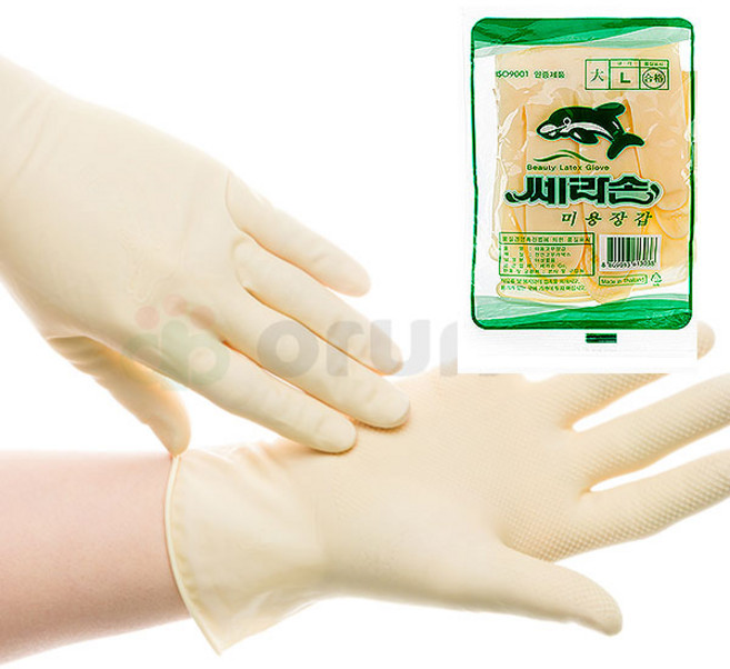 쎄라손 미용장갑 대 l 라텍스장갑 고무장갑 일회용장갑, 1개