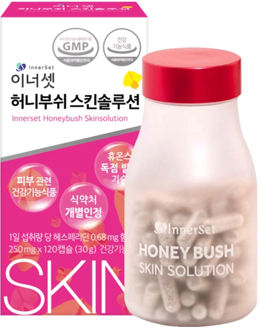 허니부쉬 스킨솔루션 특허 피부 탄력 건조 영양제 피부에좋은 이너뷰티 건강 보조제, 120정, 1박스 - 쿠팡