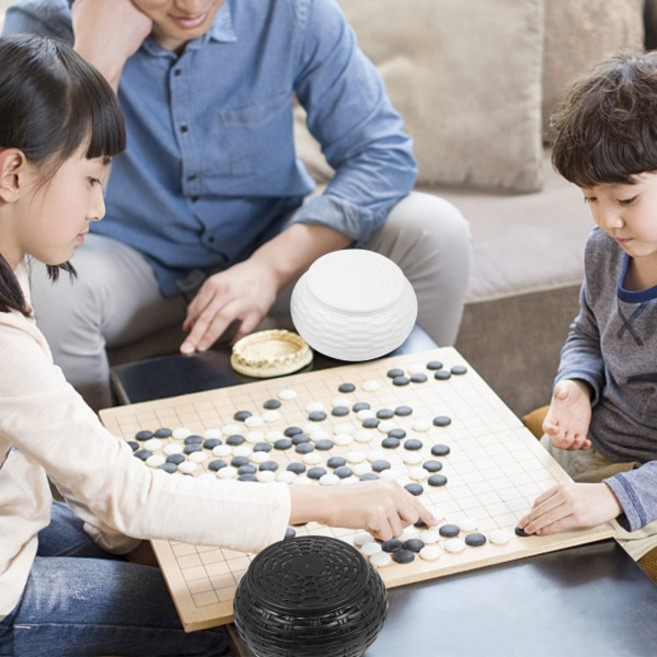 1쌍의 간단한 체스 상자 원형 플라스틱 말 보관함 양면 사 가능한 고 게임 케이스 휴대가 컴팩트 초보자