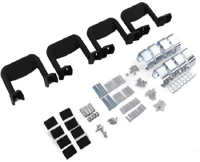 5002 BULLY 트럭용 BBS 2 VY 스텝 블랙 세트 사이드 파우더 범용 알루미늄 핏 FORD의 코팅 트럭 4개, 은